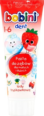 Зубная паста Bobini Strawberry для детей от 1 до 6 лет 75 мл (5900465997400) VB000075880 фото