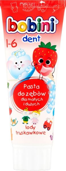 Зубная паста Bobini Strawberry для детей от 1 до 6 лет 75 мл (5900465997400) VB000075880 фото