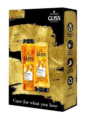 Набір Gliss Care with Oil Nutritive Живильний шампунь для сухого та пошкодженого волосся 250 мл + Бальзам 200 мл (9000101731224) VBВ00308164 фото