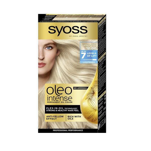 Краска для волос SYOSS Oleo Intense 12-00 Платиновый блонд экстра 115 мл (4015100188578) VBВ00045984 фото