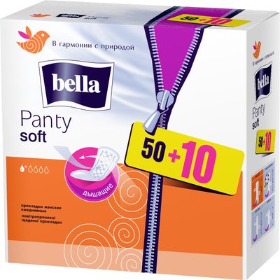 Щоденні гігієнічні прокладки Bella Panty Soft 50+10 шт (5900516312008) VBВ00305103 фото