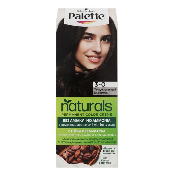 Краска для волос Palette Naturals 3-0 Темно-каштановый 110 мл (3838824171524) VBВ00292103 фото