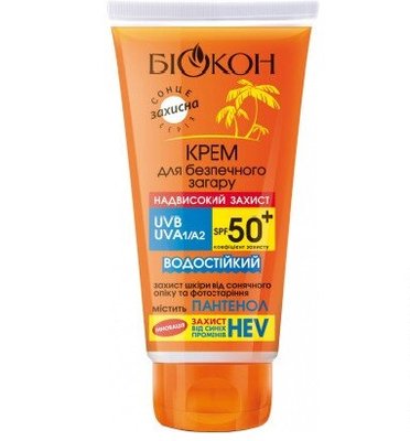 Крем Биокон для безопасного загара Сверхвысокая защита SPF 50 160 мл. (4820160039520) VBВ00283088 фото