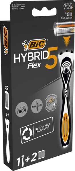 Станок для гоління Bic Flex 5 Hibrid чоловічий з 2 змінними картриджами 1 шт (3086123644922) VBВ00196272 фото