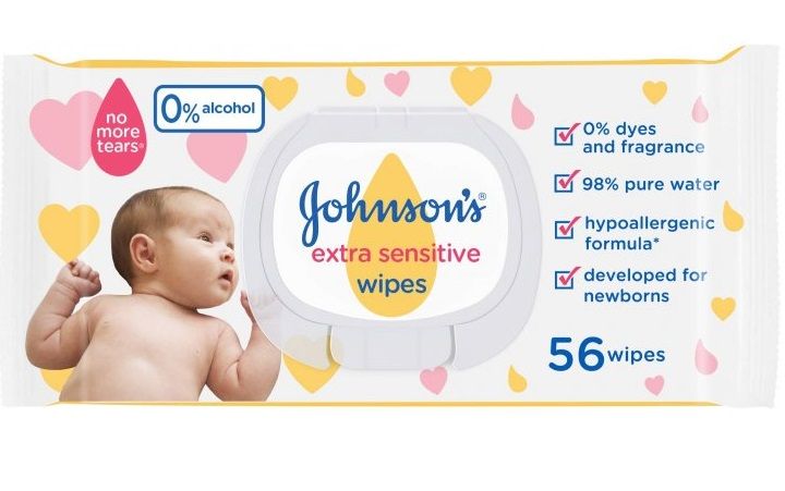 Вологі серветки Johnson's Baby для дітей Екстра ніжні 0+ 56 шт. (3574661599250) VBВ00303518 фото