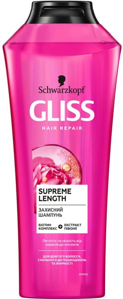 Шампунь Gliss Kur Supreme Length для довгого волосся, схильного до пошкоджень та жирності 400 мл (4045787436501) VBВ00045958 фото