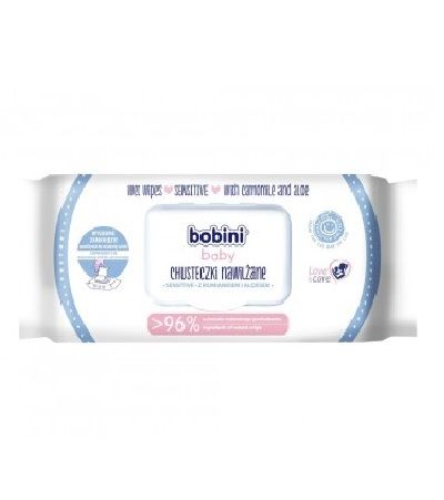 Вологі серветки для дітей Bobini Sensitive 60 шт.(5900465238640) VB000076526 фото