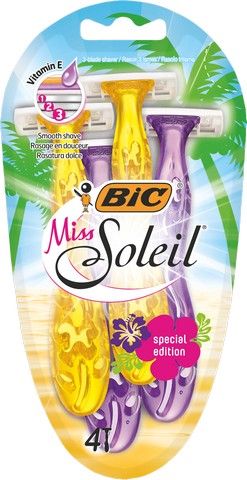 Набор бритв Bic Miss Soleil Tropical без сменных картриджей Bic Miss Soleil Tropical 4 шт (3086123493049) VBВ00295030 фото