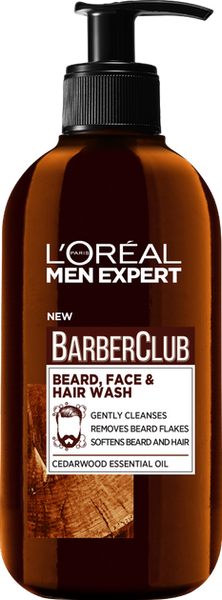 Шампунь L´Oreal Paris Men Expert Barber Club Очищающий для волос, бороды и лица 200 мл (3600523526130) VBВ00099322 фото