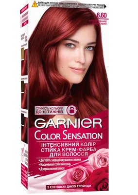 Устойчивый крем-краска для волос Garnier Color Sensation интенсивный цвет 6.60 Интенсивный рубиновый 110 мл (3600542404792) VBВ00137961 фото