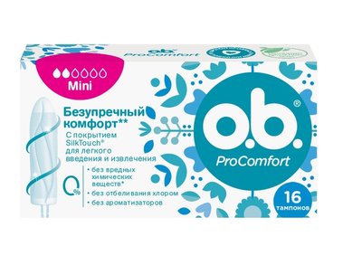 Тампоны ob ProComfort Mini 16 шт (3574660192063) VBВ00157519 фото