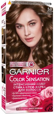 Краска для волос Garnier Color Sensation 5.0 Светящийся светло-каштановый 110 мл (3600541135833) VB20184     фото