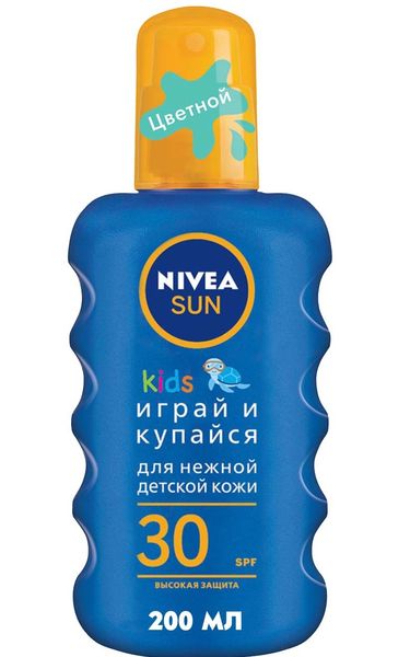 Дитячий сонцезахисний спрей Nivea Sun Грай та купайся SPF 30 200 мл (4005808854035) VBВ00279893 фото