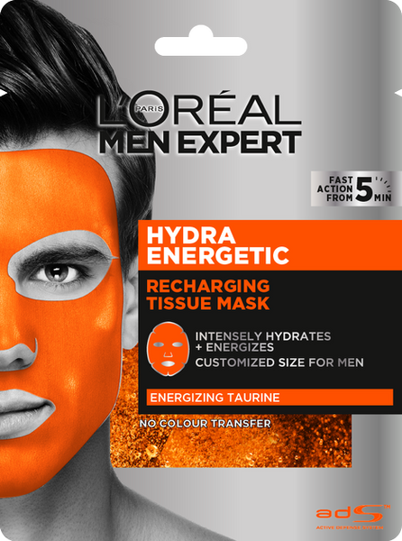 Тканевая маска для лица L'Oreal Paris Men Expert Hydra Energetic для мужчин 30 г (3600523704378) VBВ00099326 фото