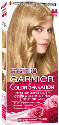 Фарба для волосся Garnier Color Sensation 8.0 Сяючий світло-русявий 110 мл (3600541135901) VB20189     фото