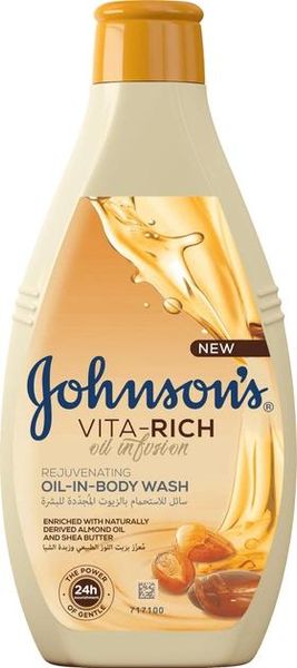 Гель для душу Johnson's Vita-Rich Поживний з оліями мигдалю і Ши 400 мл (3574661543888) VBВ00193143 фото