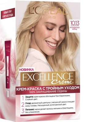 Стойкая крем-краска для волос L'Oreal Paris Excellence Creme 10.13 - Легендарный блонд (3600523781324) VBВ00307368 фото