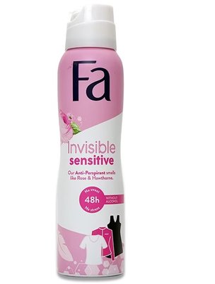 Антиперспирант женский Fa Invisible Sensitive с ароматом розы и боярышника 150 мл (9000101045765) VBВ00138395 фото