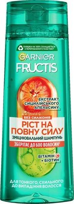 Укрепляющий шампунь Garnier Fructis Рост в полную силу для тонких, склонных к выпадению волос 400 мл (3600542479301) VBВ00299354 фото