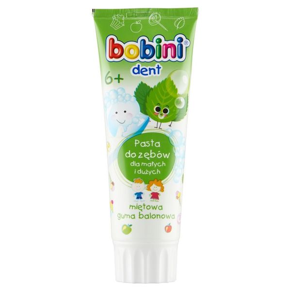 Зубна паста Bobini Kids від 6 років Mint Bubble Gum 75 мл (4013356249456) VB000062317 фото