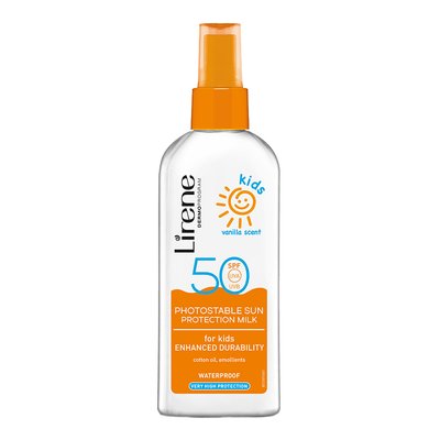 Захисне молочко від сонця Lirene для дітей SPF 50 Запах ванілі 150 мл. (5900717318212) VB000070703 фото