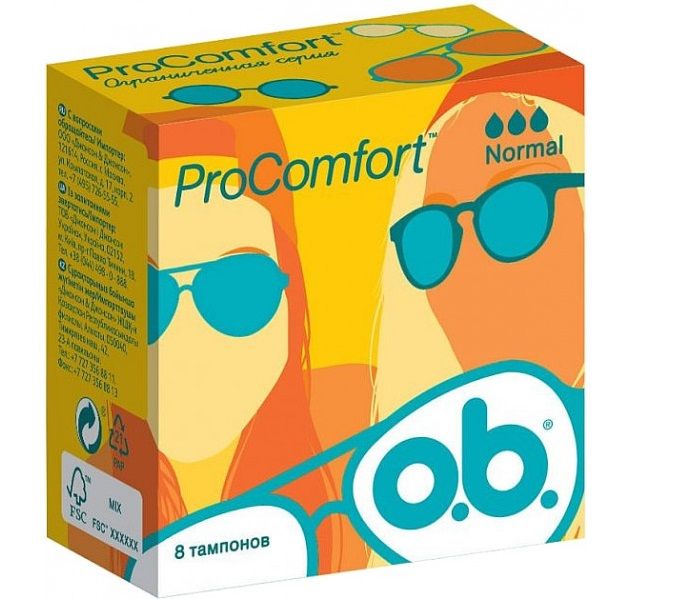 Тампоны ob ProComfort Normal 8 шт.(3574660234305) VBВ00310607 фото