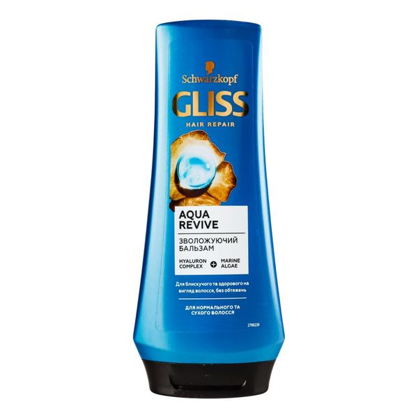 Бальзам GLISS Aqua revive для увлажнения сухих и нормальных волос 200 мл (9000101658736) VBВ00292135 фото