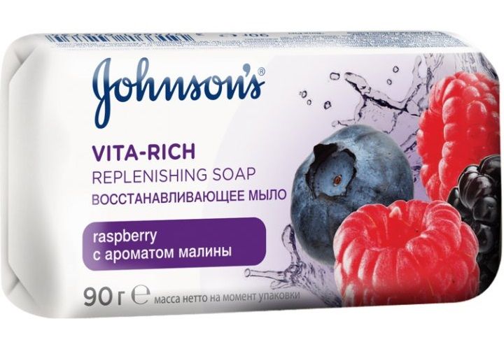 Мило Johnson’s Body Care Vita Rich Відновлююче з екстрактом малини 90 г.(3574661642734) VBВ00304840 фото