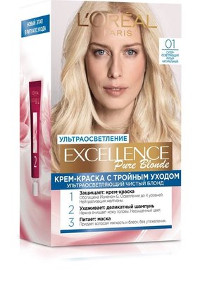 Стійка крем-фарба для волосся L'Oreal Paris Excellence Creme 01 - Супер-освітлюючий русявий натуральний (3600523781140) VBВ00307782 фото