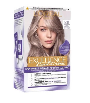 Фарба для волосся L'Oreal Paris Excellence Cool Creme 8.11 - Ультрапепельний світло-русявий (3600524094942) VBВ00307264 фото