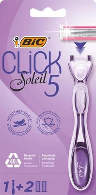 Станок для бритья женский BIC Miss Soleil Click 5 с 2 сменными картриджами (3086123680227) VBВ00295032 фото