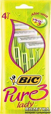 Набор бритв Bic Pure 3 Lady без сменных катриджей 4 шт (3086126726984) VBВ00148659 фото