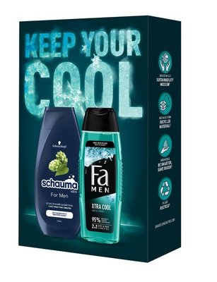 Набір для чоловіків Гель для душу Fa Men Xtra Cool Arctic Fresh 250 мл+Шампунь Schauma з екстрактом хмелю 250 мл(9000101730494) VBВ00308159 фото