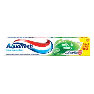 Зубна паста Aquafresh Потрійний захист освіжаюча - м'ятна 125 мл (5908311868447) VBВ00282156 фото