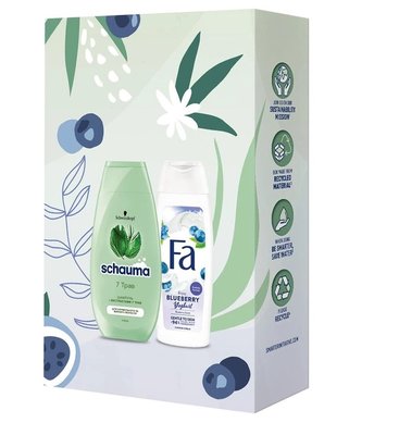 Набор Herbal & Blueberry Шампунь Schauma 7 трав 250 мл + Крем-гель для душа Fa Yoghurt Аромат Черника 250 мл (9000101731262) VBВ00308161 фото