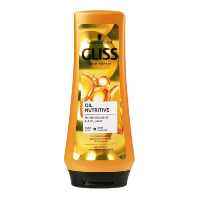 Бальзам Gliss Kur Oil Nutritive для сухих и поврежденных волос 200 мл (9000100398534) VB2741      фото